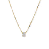 Collar Solitario Ovalado Dorado 1 ct