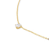 Collar Solitario Ovalado Dorado 1 ct
