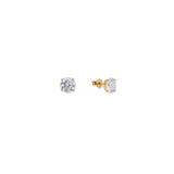 Aretes Studs Redondos  Dorados 0.08 ct