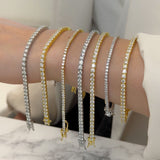 Pulsera Tennis Moissanitas Plateada 2mm