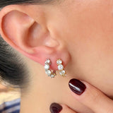 Aretes Hoops Medianos Plateados