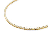 Collar Tennis Moissanitas Dorado 2mm