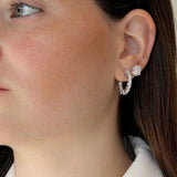 Aretes Studs Redondos Plateados 2 ct