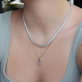 Collar Riviere 3 claw Plateado