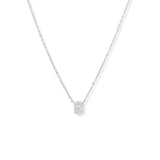 Collar Solitario Ovalado Plateado 1 ct