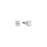 Aretes Studs Ovalados Plateados 4 ct
