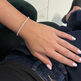Pulsera Tennis Moissanitas Dorada 3mm