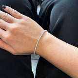 Pulsera Tennis Moissanitas Plateada 2mm