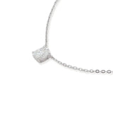 Collar Solitario Ovalado Plateado 1 ct