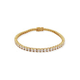 Pulsera Tennis Moissanitas Dorada 3mm