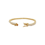 Pulsera Tennis Moissanitas Dorada 3mm