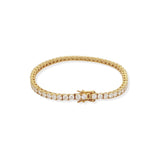 Pulsera Tennis Moissanitas Dorada 3mm