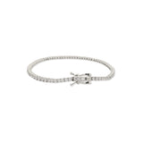 Pulsera Tennis Moissanitas Plateada 2mm