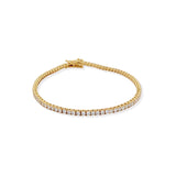 Pulsera Tennis Moissanitas Dorada 2mm