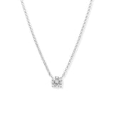 Collar Solitario Plateado 1 ct