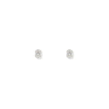 Aretes Studs Ovalados Plateados 1 ct