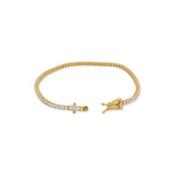 Pulsera Tennis Moissanitas Dorada 2mm