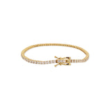 Pulsera Tennis Moissanitas Dorada 2mm