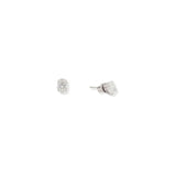 Aretes Studs Ovalados Plateados 1 ct