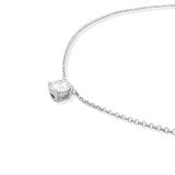 Collar Solitario Plateado 1 ct