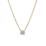 Collar Solitario Dorado 1 ct