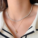 Collar Tennis Moissanitas Plateado 2mm