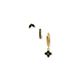 Aretes Black Flower Set