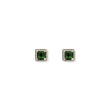 Aretes Camila Emerald Silver