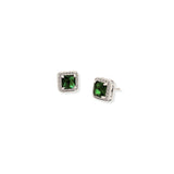 Aretes Camila Emerald Silver