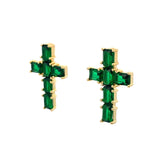 Aretes Cross Emerald