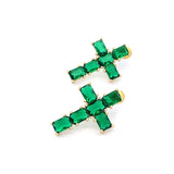 Aretes Cross Emerald