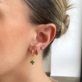 Aretes Emerald Flower Set