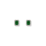 Aretes Roxana Emerald Silver