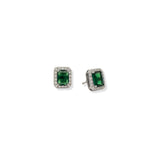 Aretes Roxana Emerald Silver