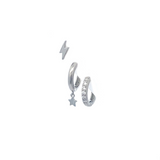 Aretes Silver Star Set