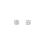 Aretes Studs Redondos Plateados 2 ct