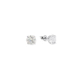 Aretes Studs Redondos Plateados 2 ct