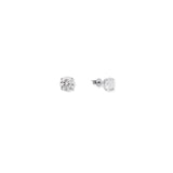 Aretes Studs Redondos  Plateados 0.08 ct