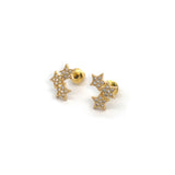Aretes Triple Star Gold