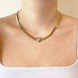 Collar Aura  Heart Silver