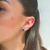 Aretes Roxana Emerald Silver