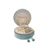 Joyero Terciopelo Circular Chico Verde Menta