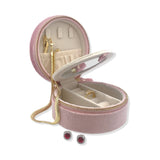 Joyero Terciopelo Circular Grande Rosa