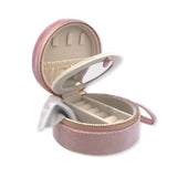 Joyero Terciopelo Circular Grande Rosa