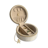 Joyero Terciopelo Circular Grande Beige