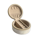 Joyero Terciopelo Circular Grande Beige