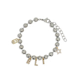 Cadena Pulsera Bolitas Chunky Silver