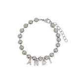 Cadena Pulsera Bolitas Chunky Silver
