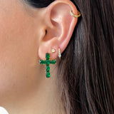 Aretes Cross Emerald